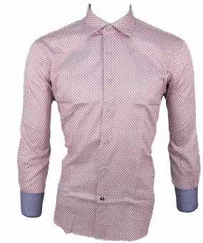 Luchiano Visconti Small White W/ Red Cross Design Long Sleeve Shirt