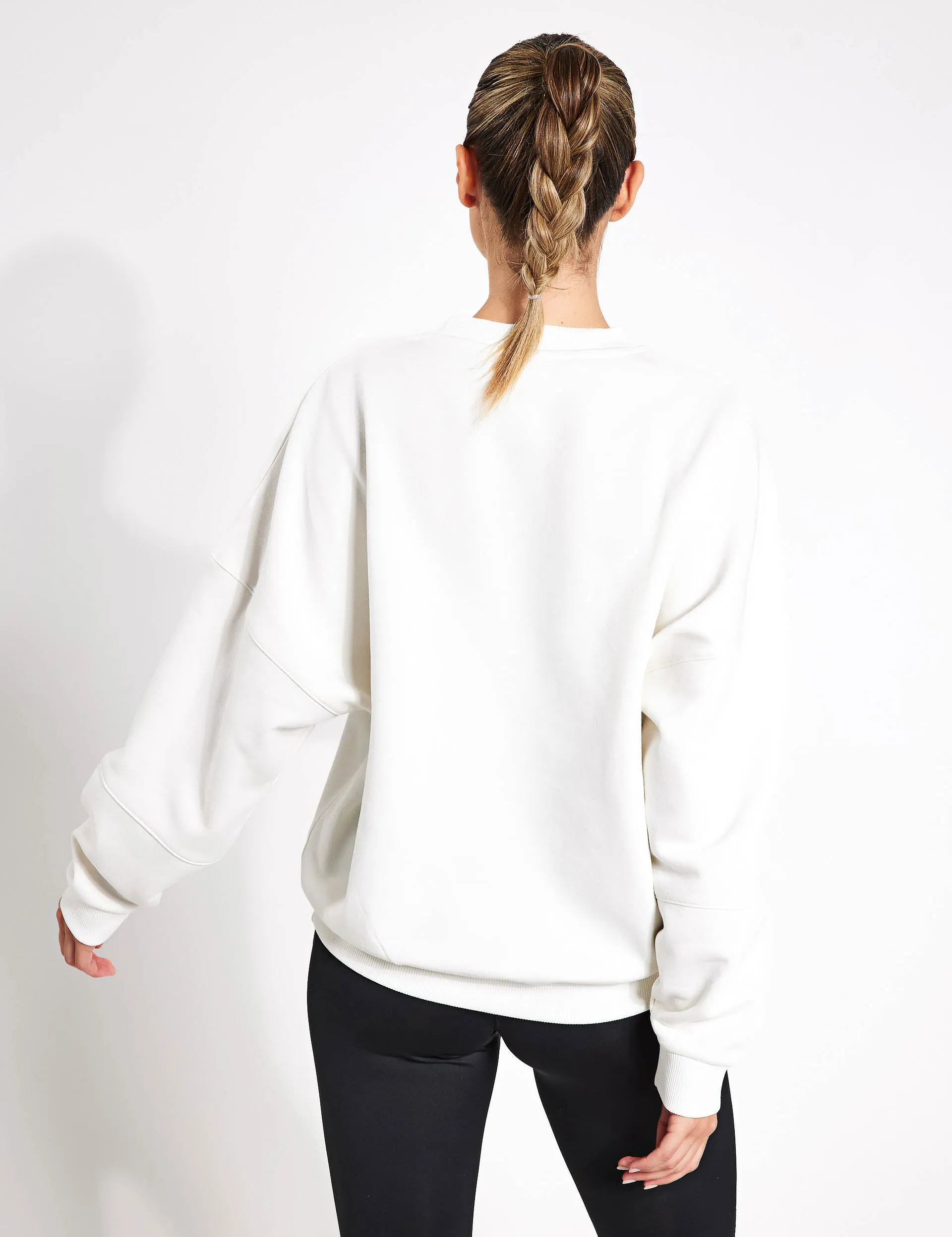 Lux Oversized Crew - Chalk