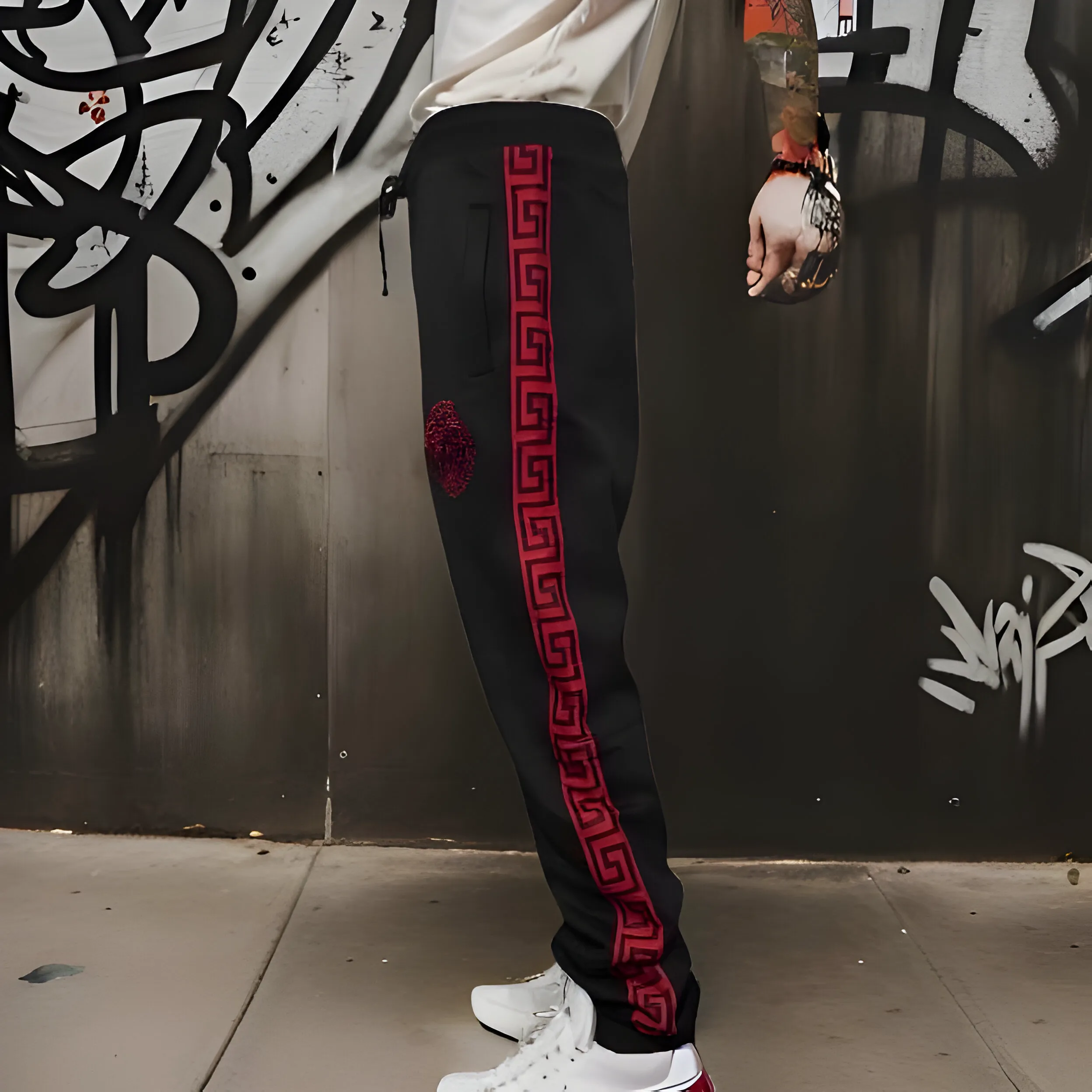 ^MEDUSA STYLE^ (RED-BLACK) JOGGER SWEATPANTS ~LUXURY~
