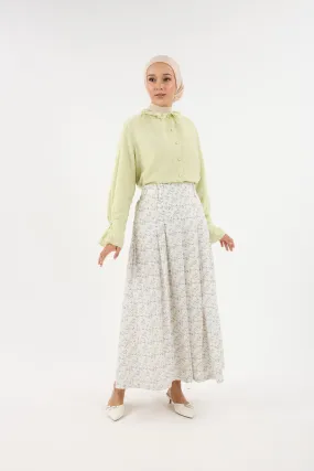 Mekar Off-White Pleated Skirt
