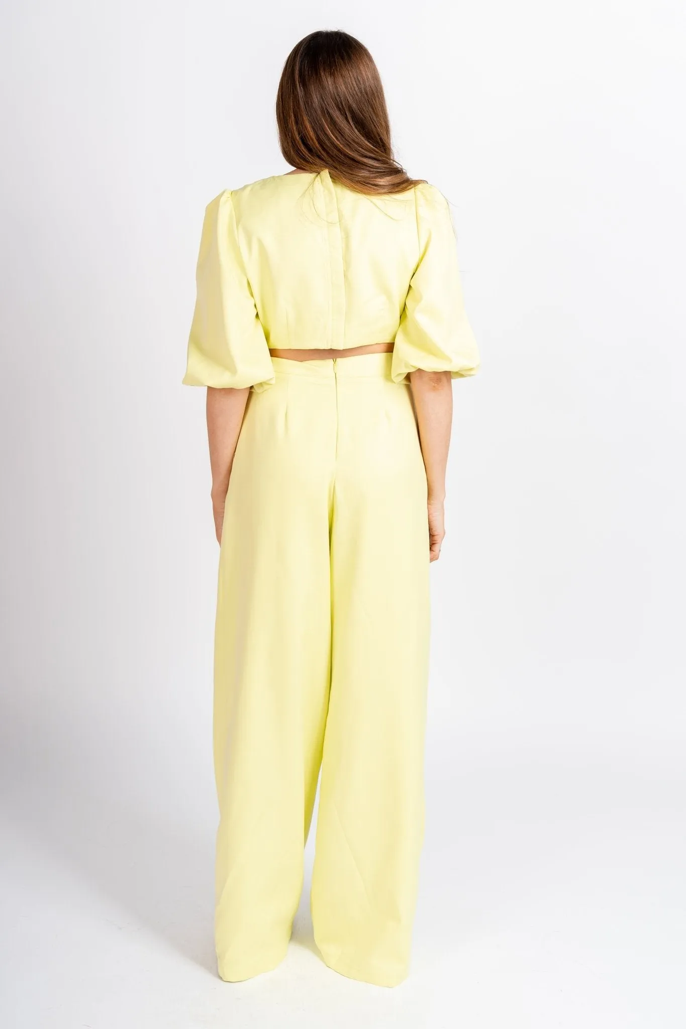 O ring detail jumpsuit soft lime