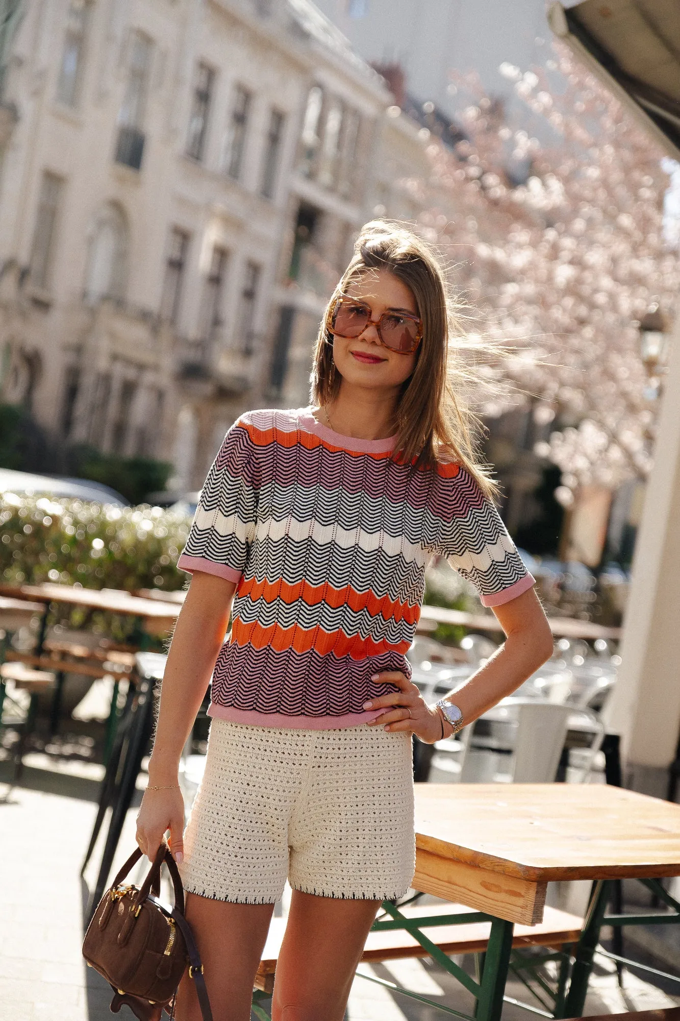 OBJFlorencia S/S knit top orangeade