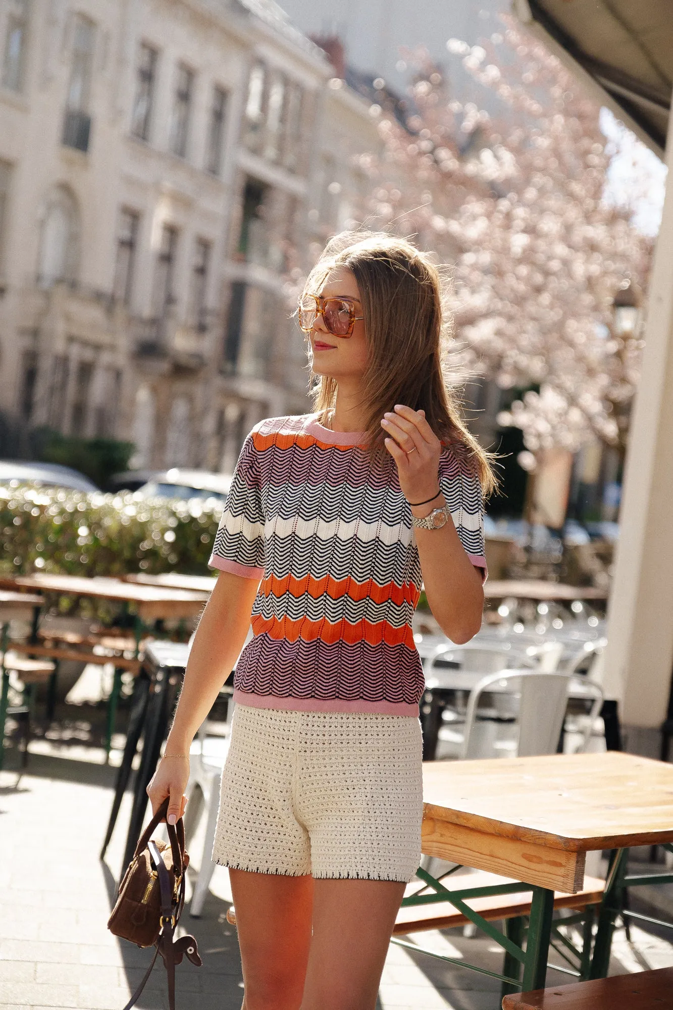 OBJFlorencia S/S knit top orangeade