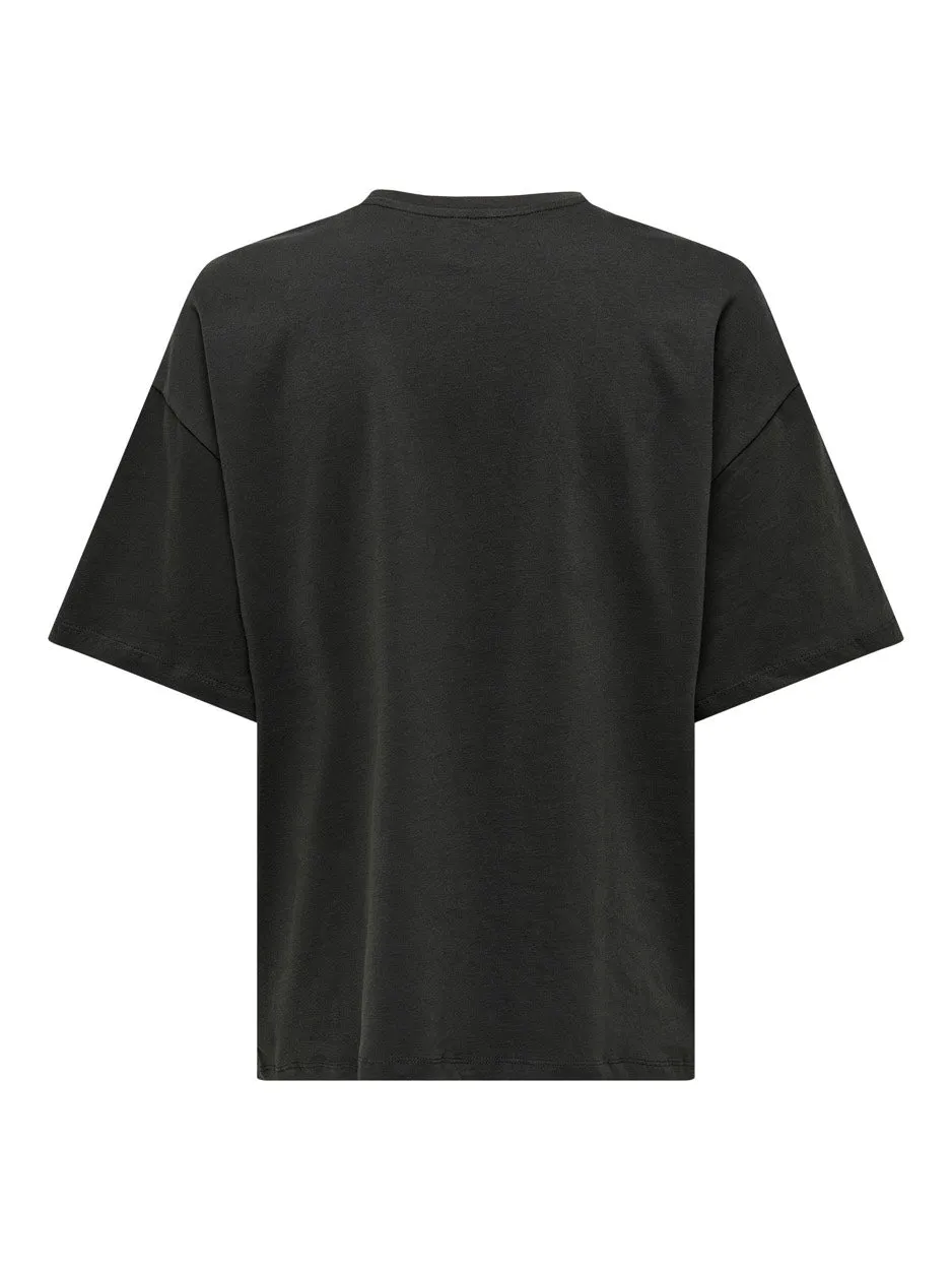 Onldolly S/s Studs Top Box Jrs - Antraciet