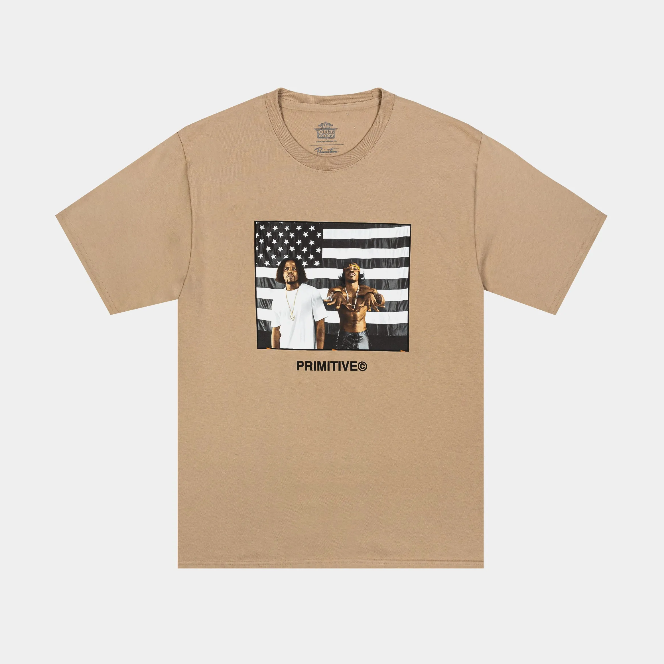 Outkast Graphic Mens Short Sleeve Shirt (Khaki/Black)
