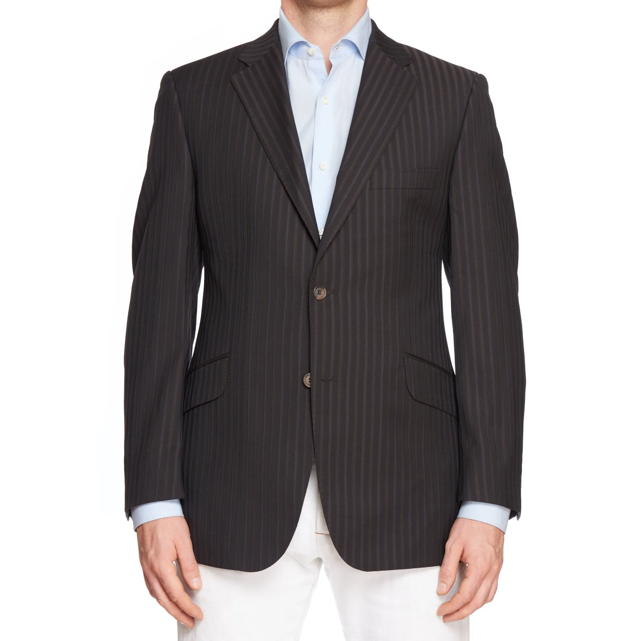 OZWALD BOATENG Black Striped Wool Jacket EU 50 NEW US 40