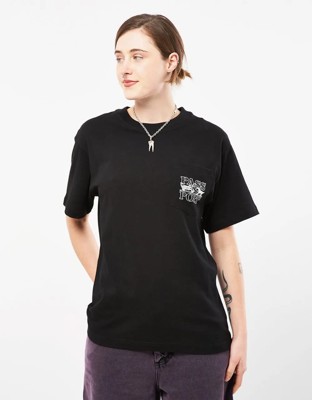 Pass Port Trinkets Pocket T-Shirt - Black