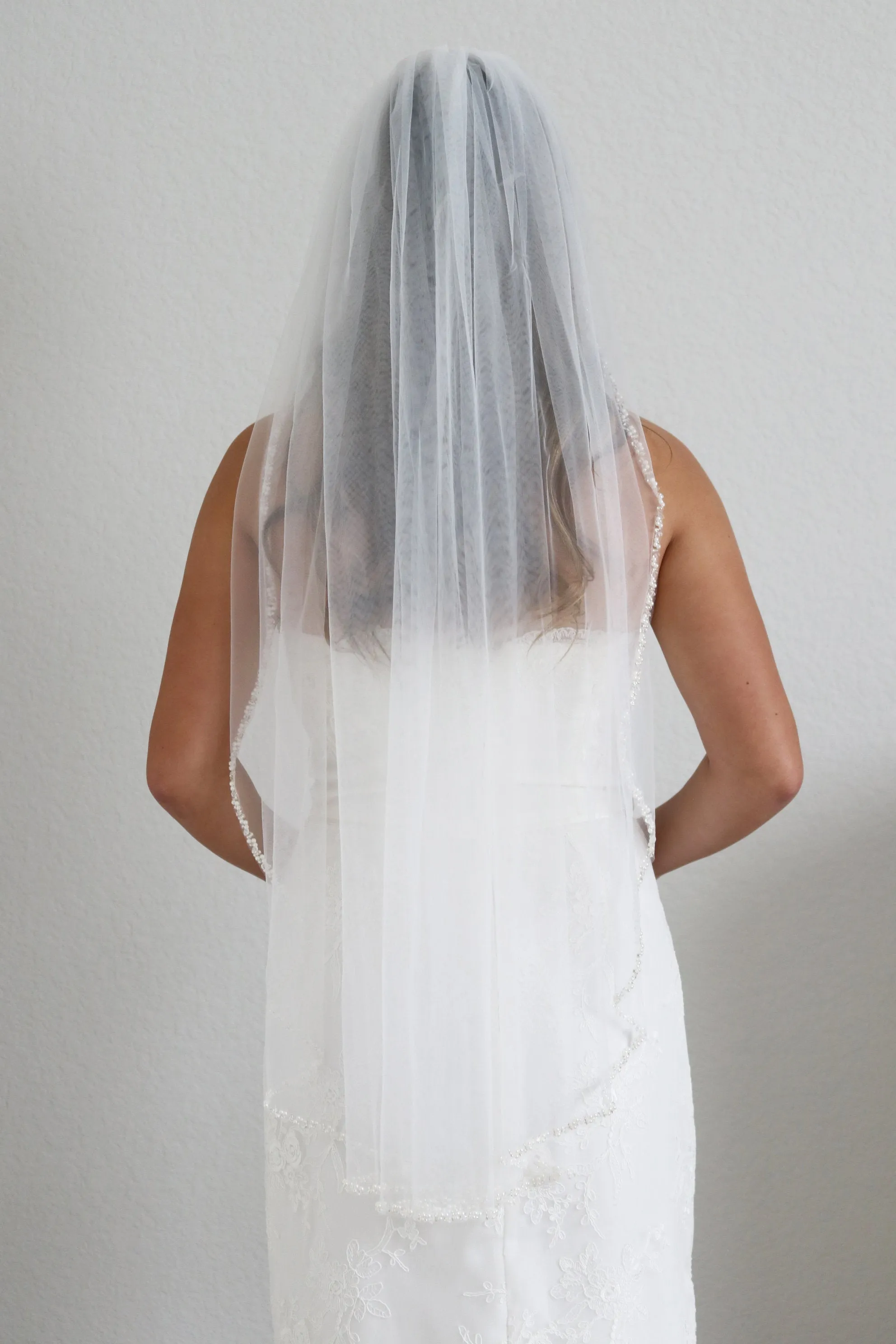 Pearl Beaded Edge Wedding Veil