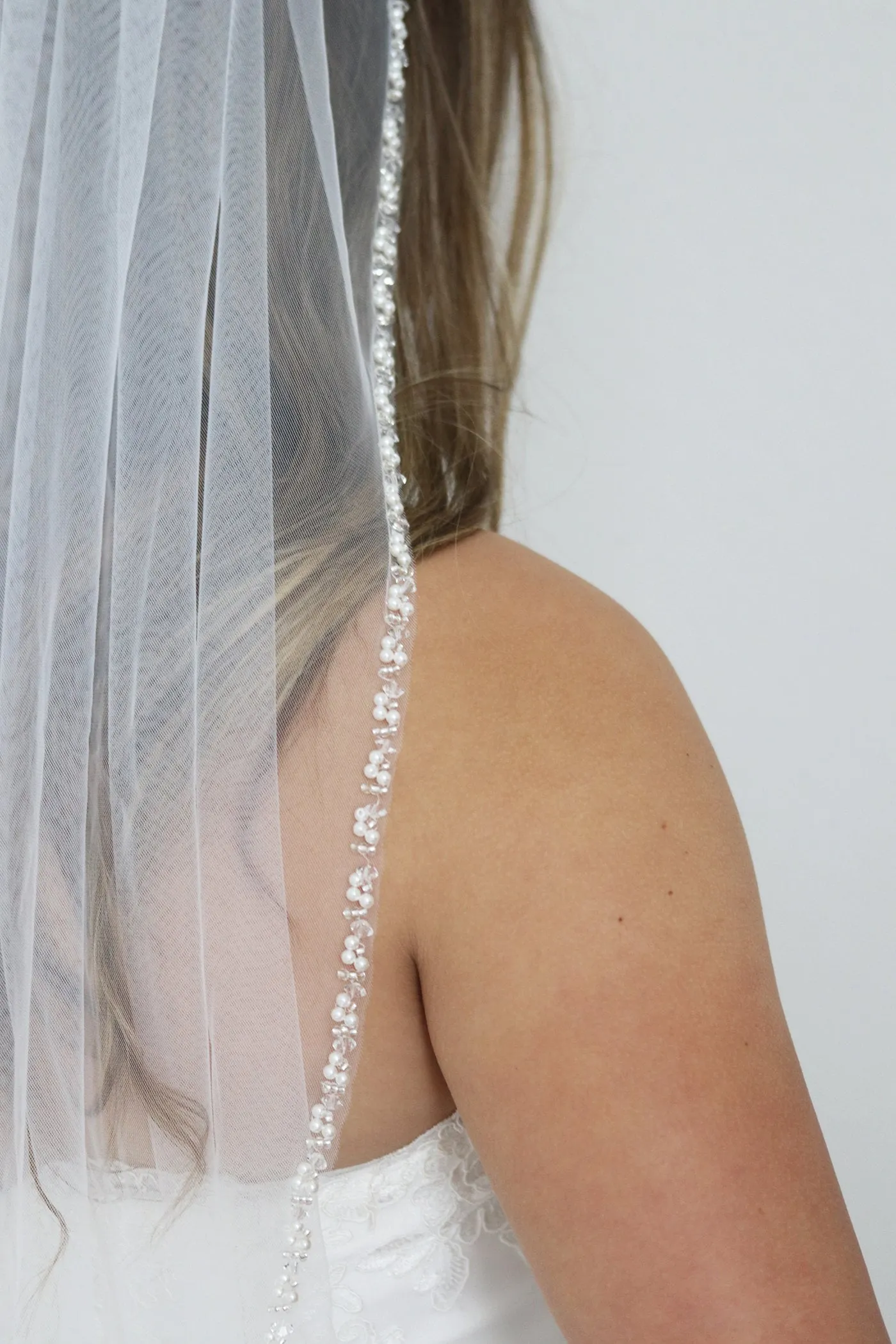 Pearl Beaded Edge Wedding Veil