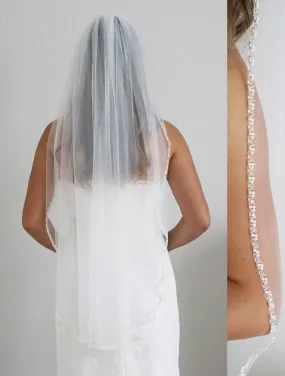 Pearl Beaded Edge Wedding Veil