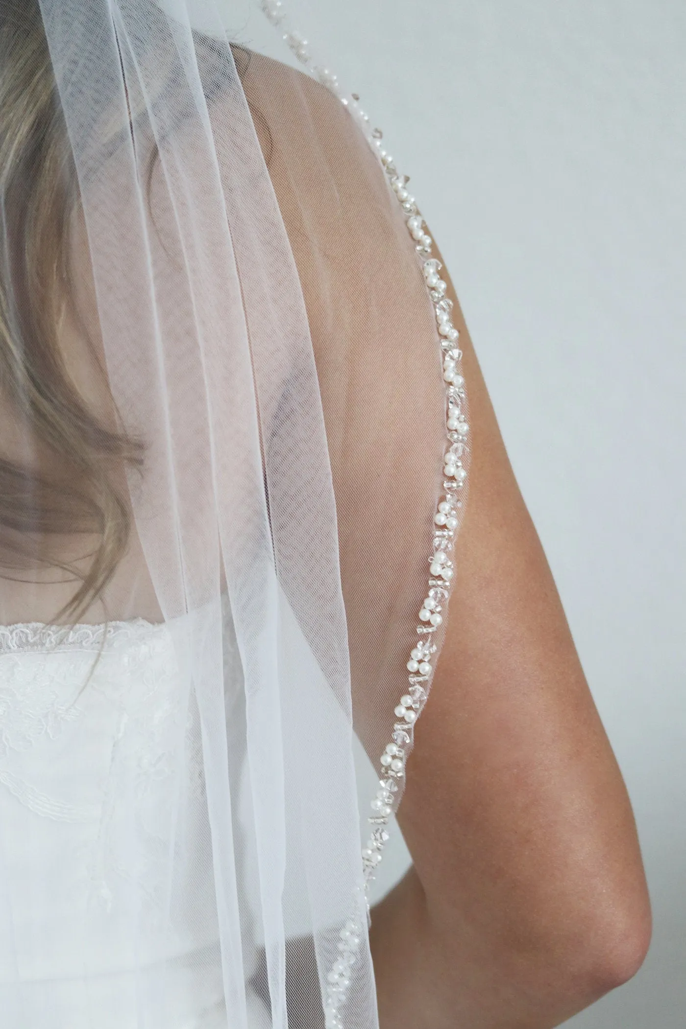 Pearl Beaded Edge Wedding Veil