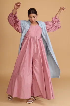 Pink Flared Jumpsuit & Overlay