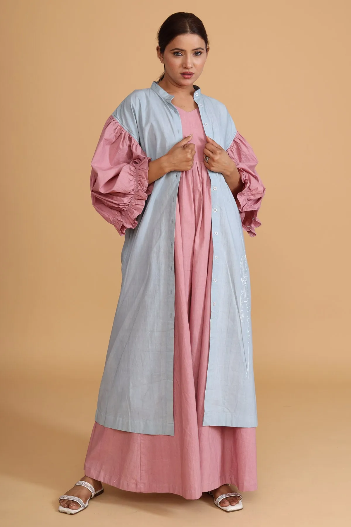 Pink Flared Jumpsuit & Overlay