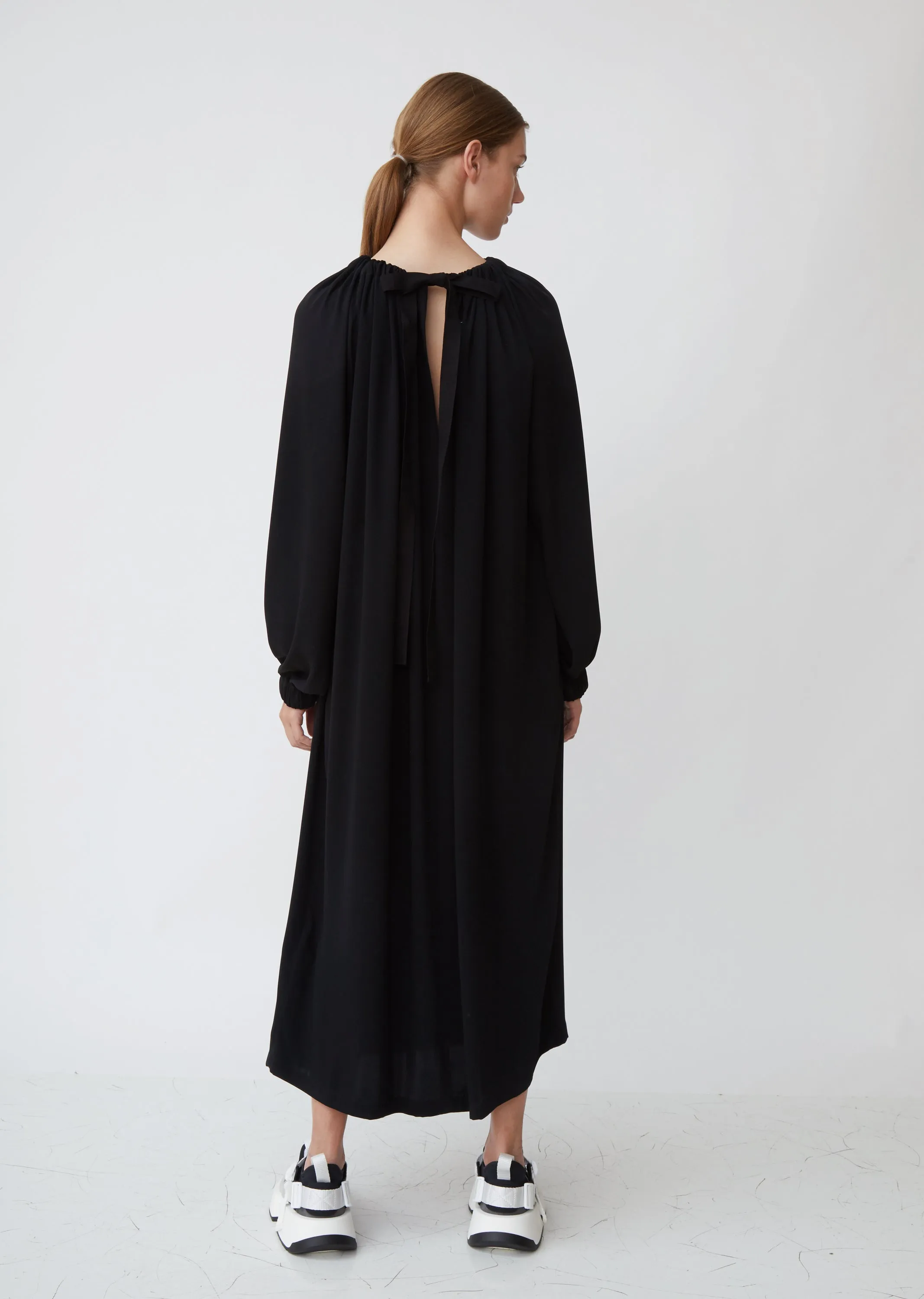 Pleated Long Sleeve Dress