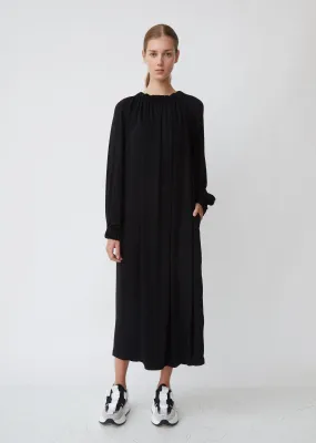 Pleated Long Sleeve Dress