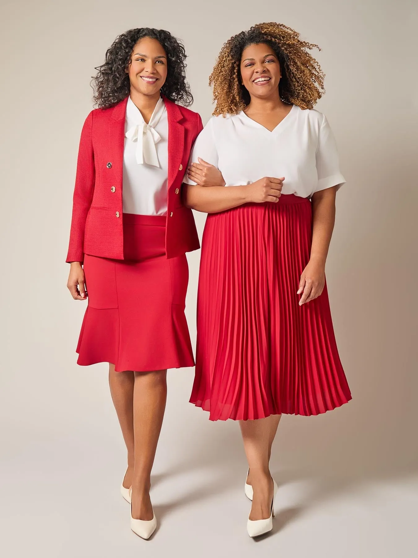 Plus Pull-On Flare Skirt, Crimson