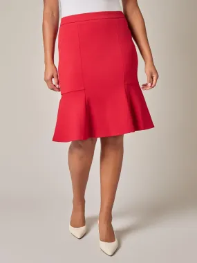 Plus Pull-On Flare Skirt, Crimson
