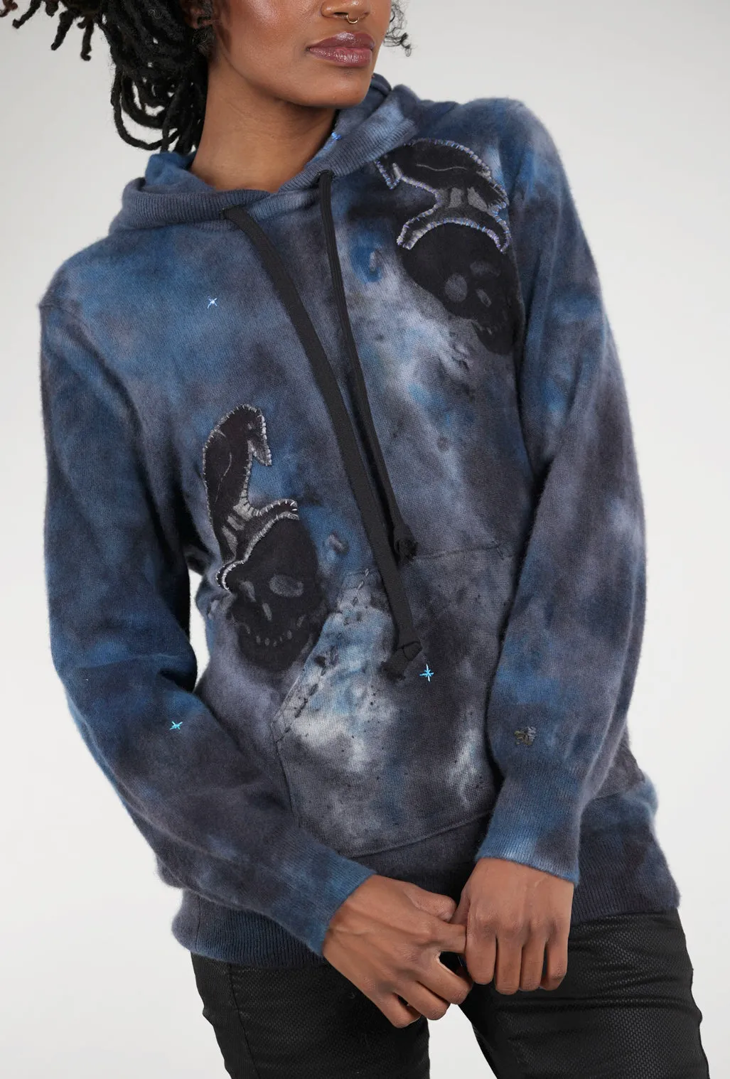 Poe Cashmere Hoodie, Smoke