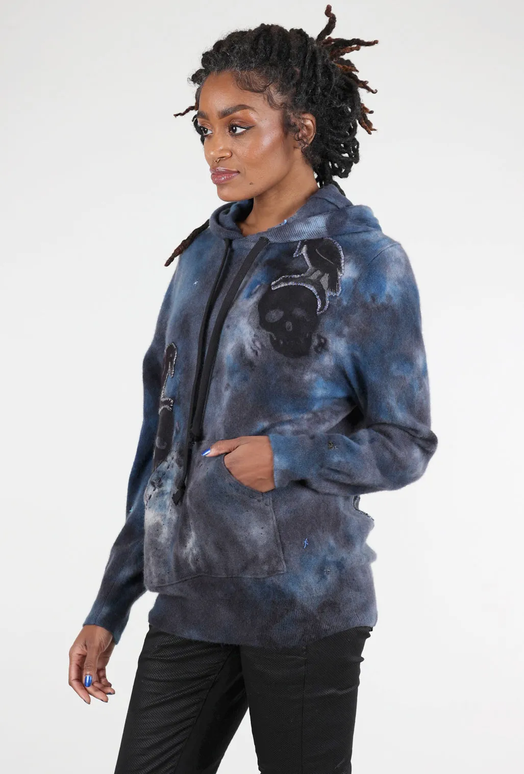 Poe Cashmere Hoodie, Smoke