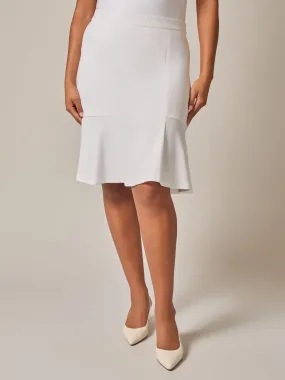 Pull-On Flare Skirt, White