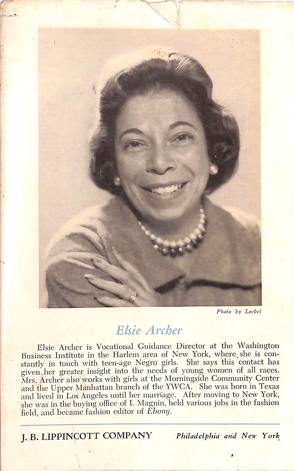"Let's Face It: A Guide To Good Grooming For Negro Girls" 1959 ARCHER, Elsie