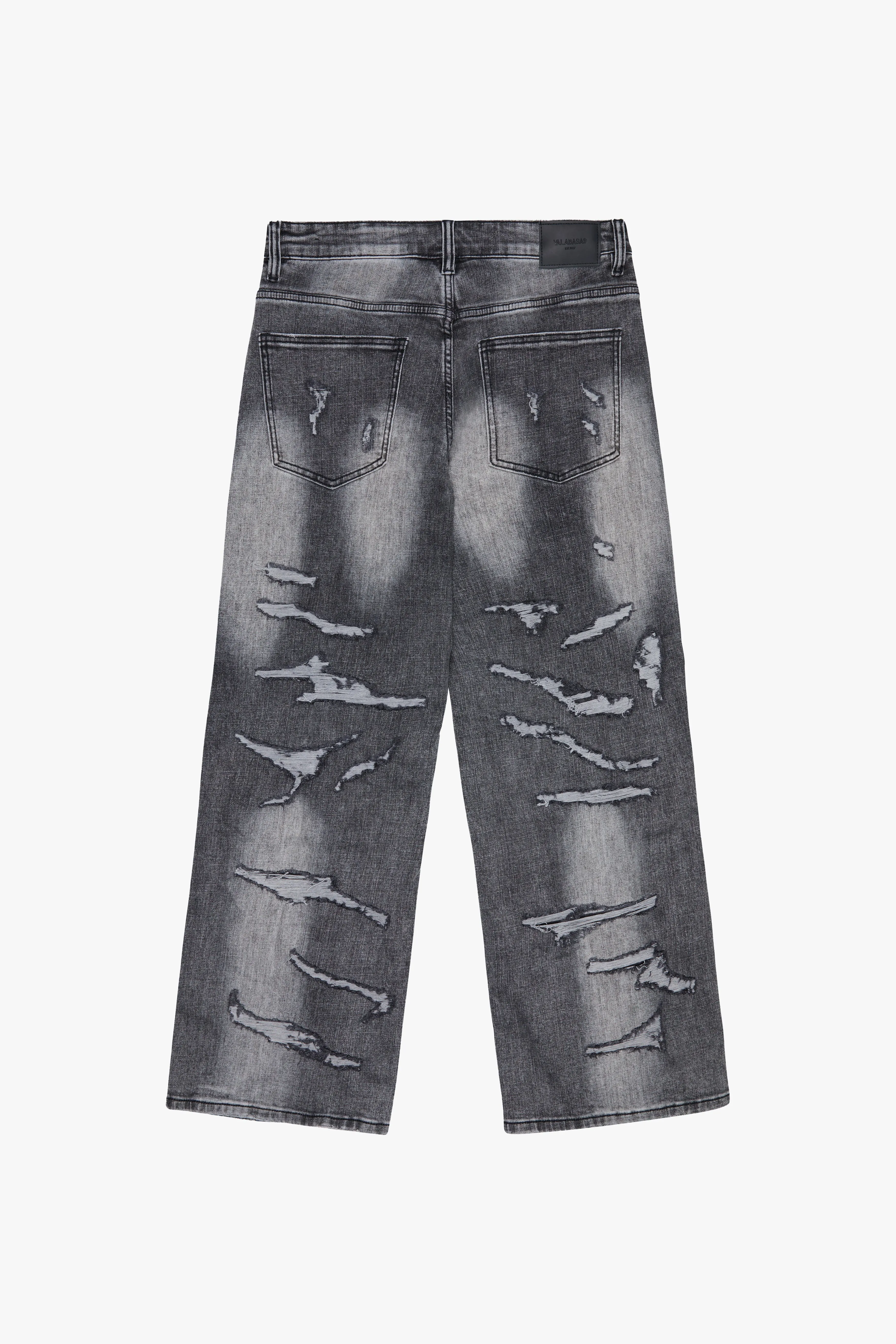 "RUGGED" GREY BAGGY DEMIN JEAN