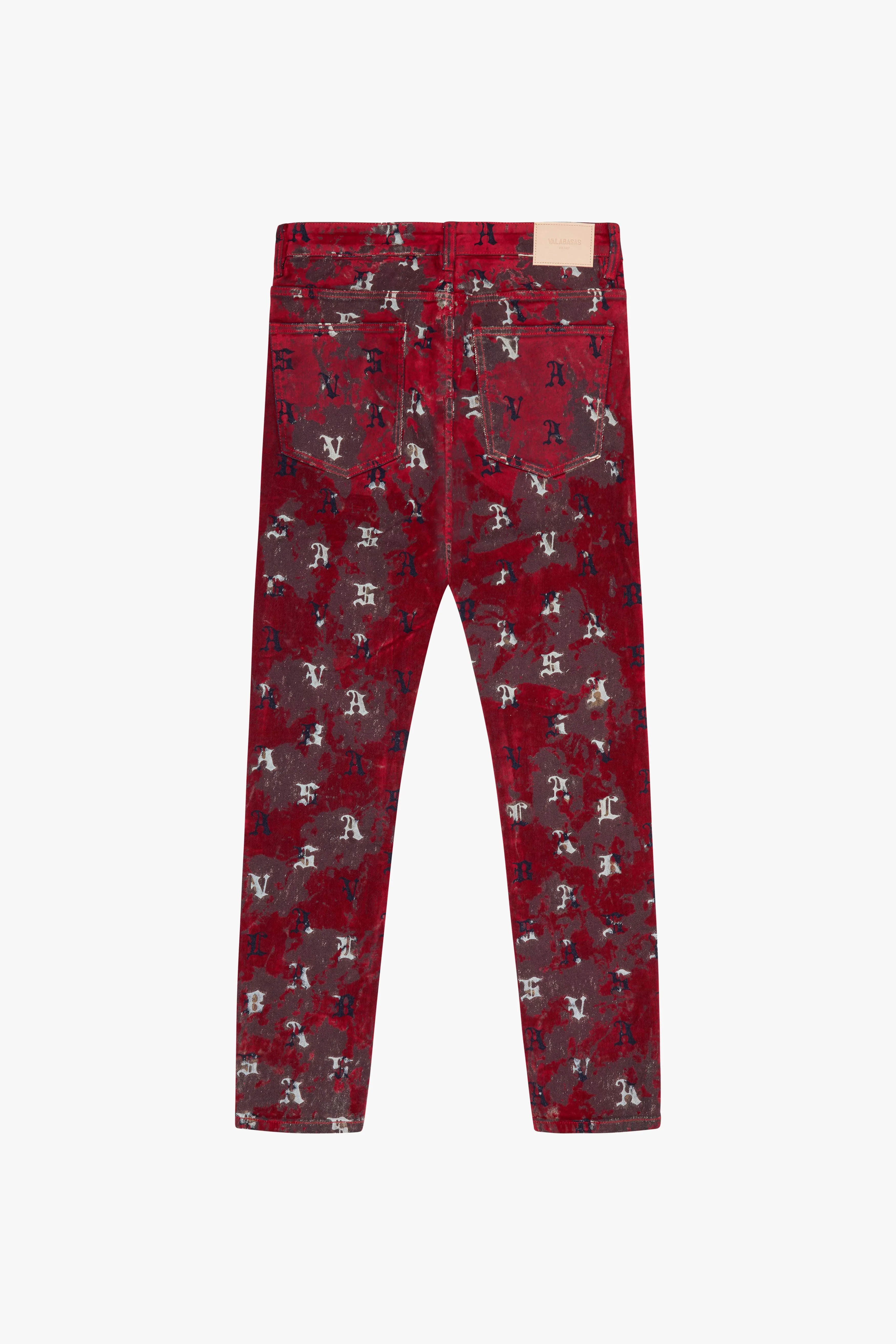 "SPROUT" RED SUEDE SKINNY JEAN