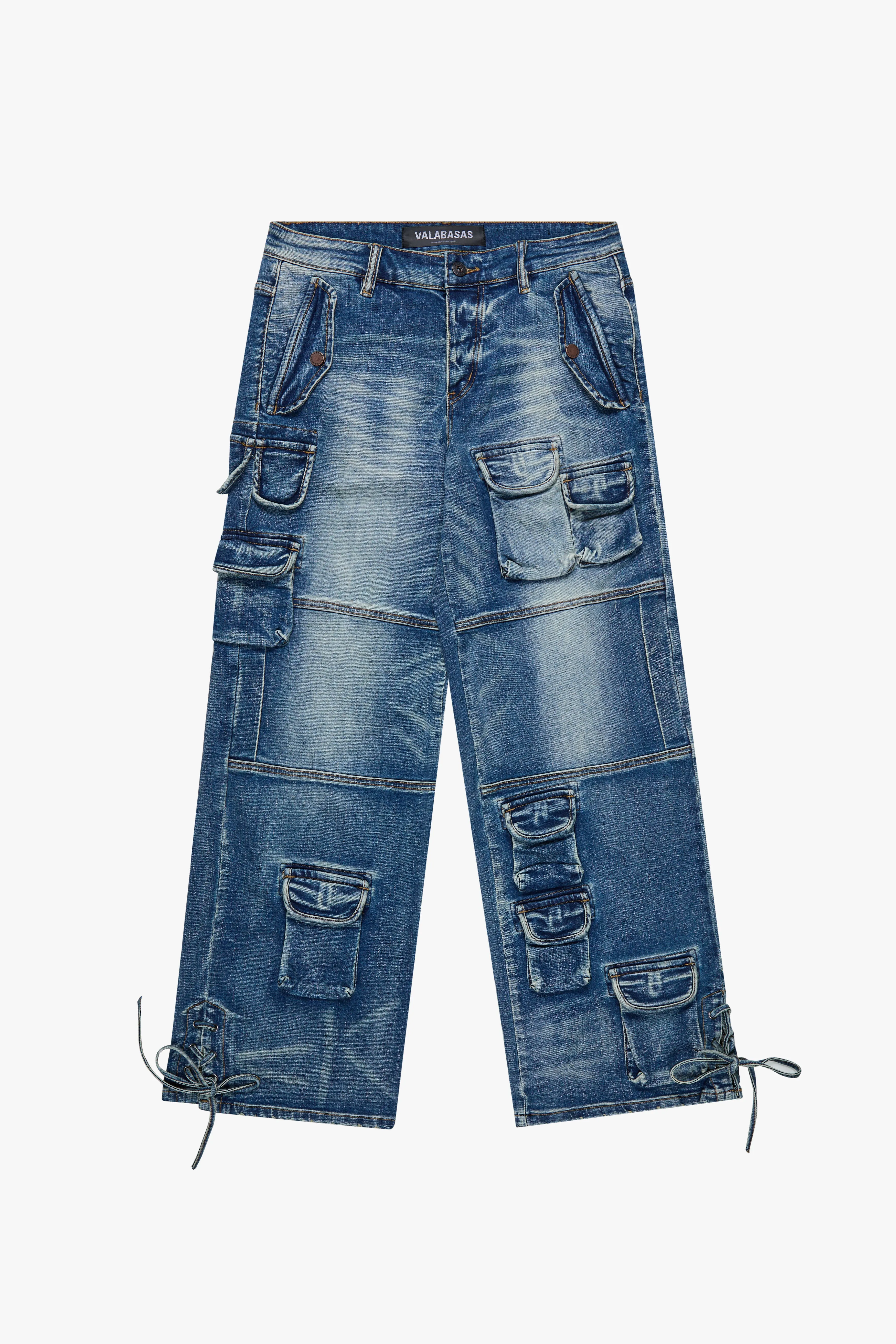 "TROOPER" BLUE WASH BAGGY DENIM JEAN