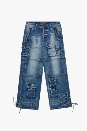 "TROOPER" BLUE WASH BAGGY DENIM JEAN