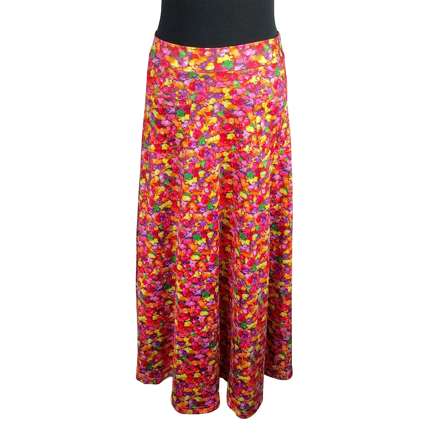 Rainbow Popcorn Maxi Skirt With Pockets