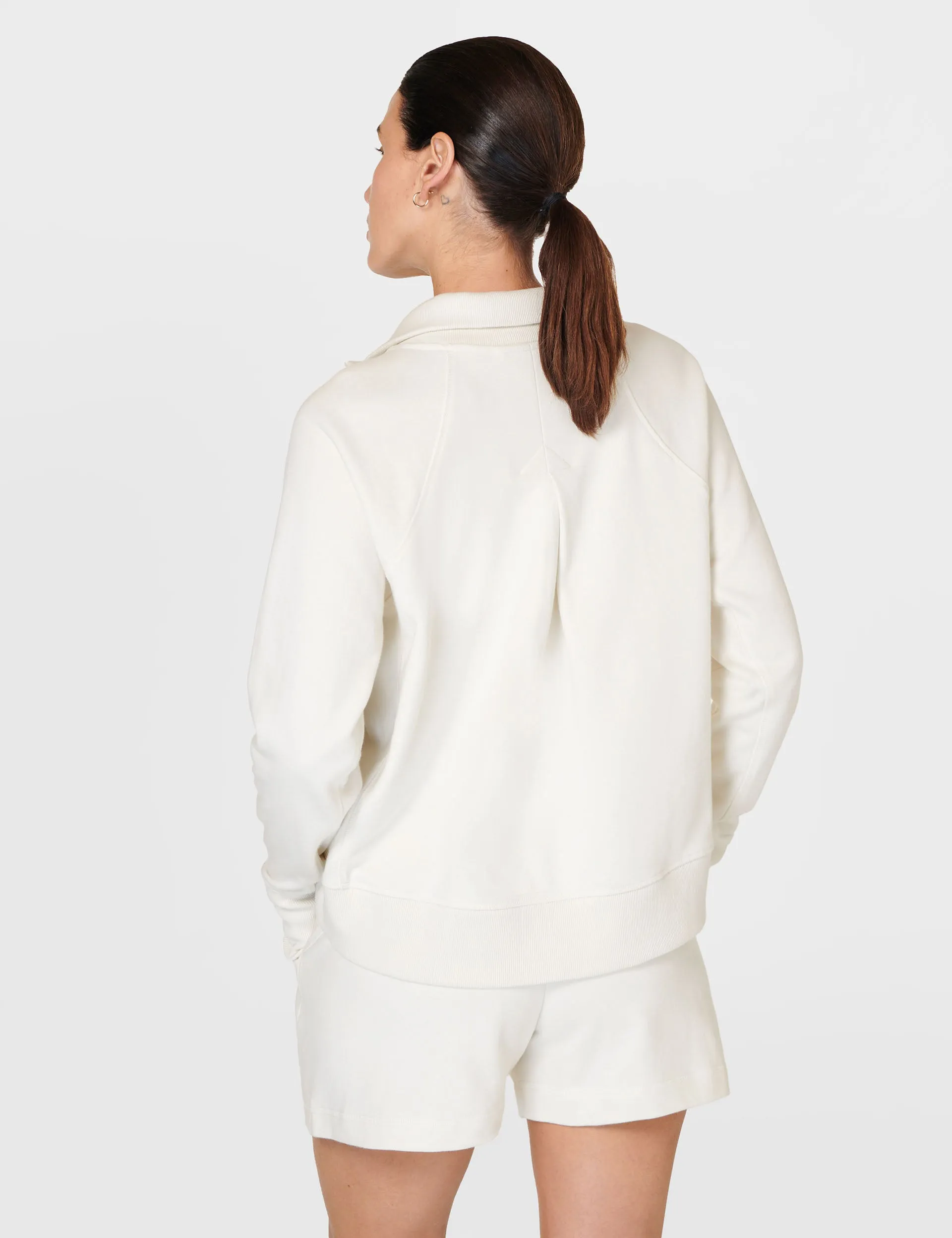 Revive Rib Half Zip Pullover - Lily White