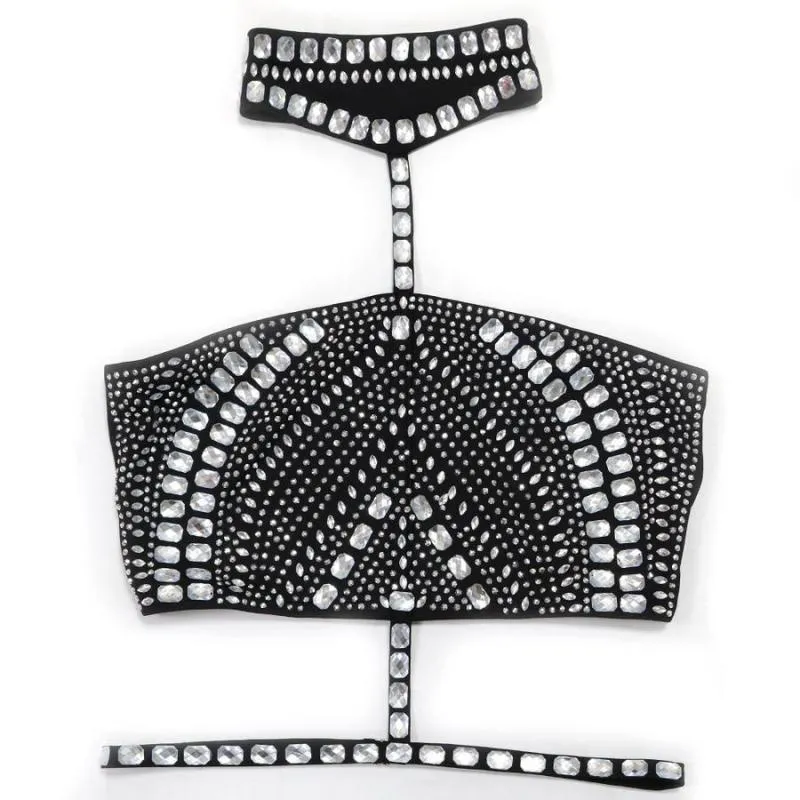 Rhinestone Studded Affair Mini Skirt Set