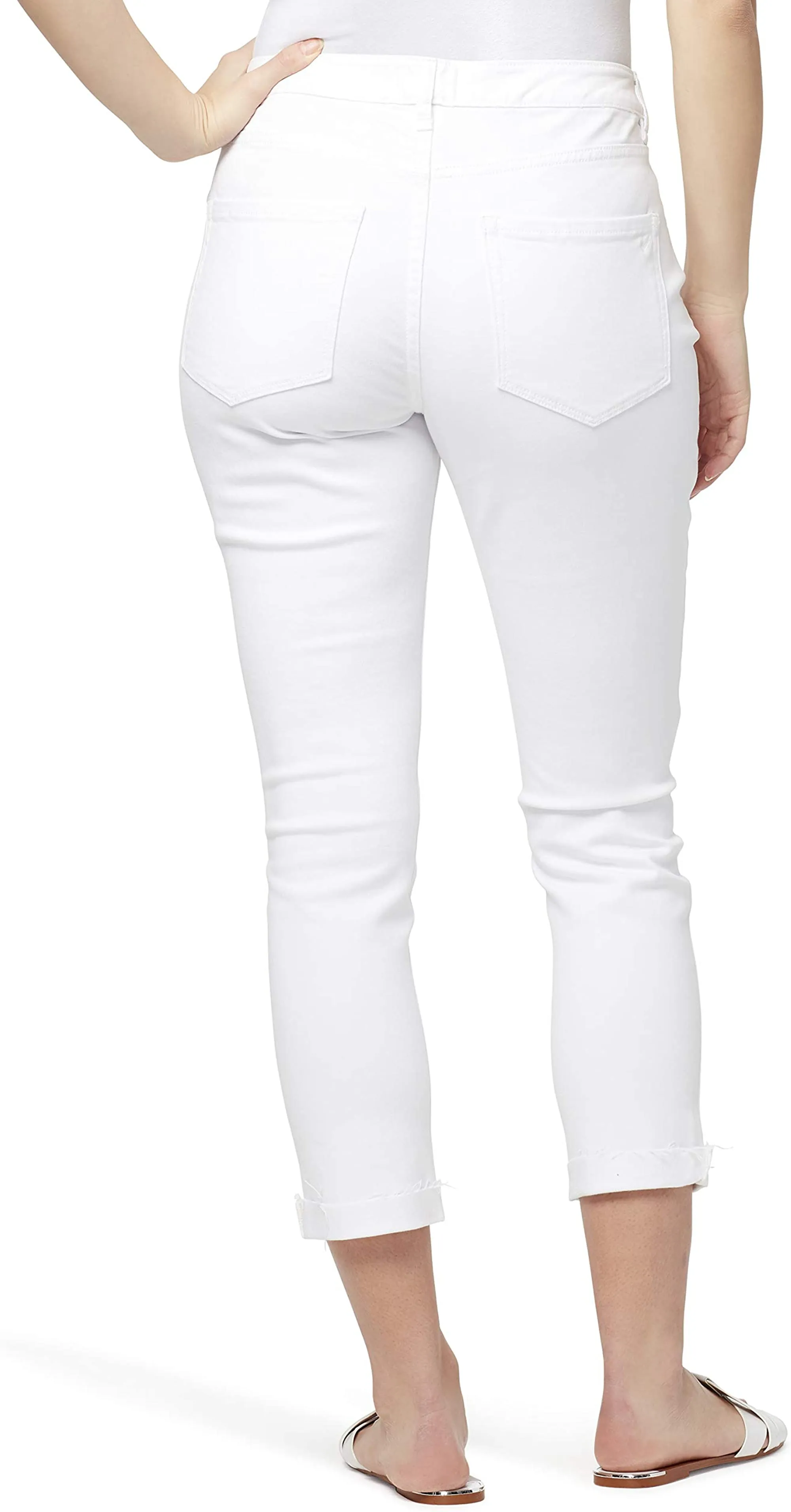 Ripped Cuffed Boyfriend Jeans