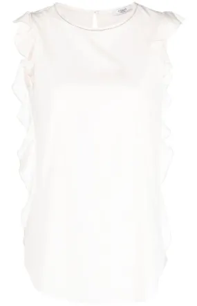 Ruffle-trim sleeveless blouse