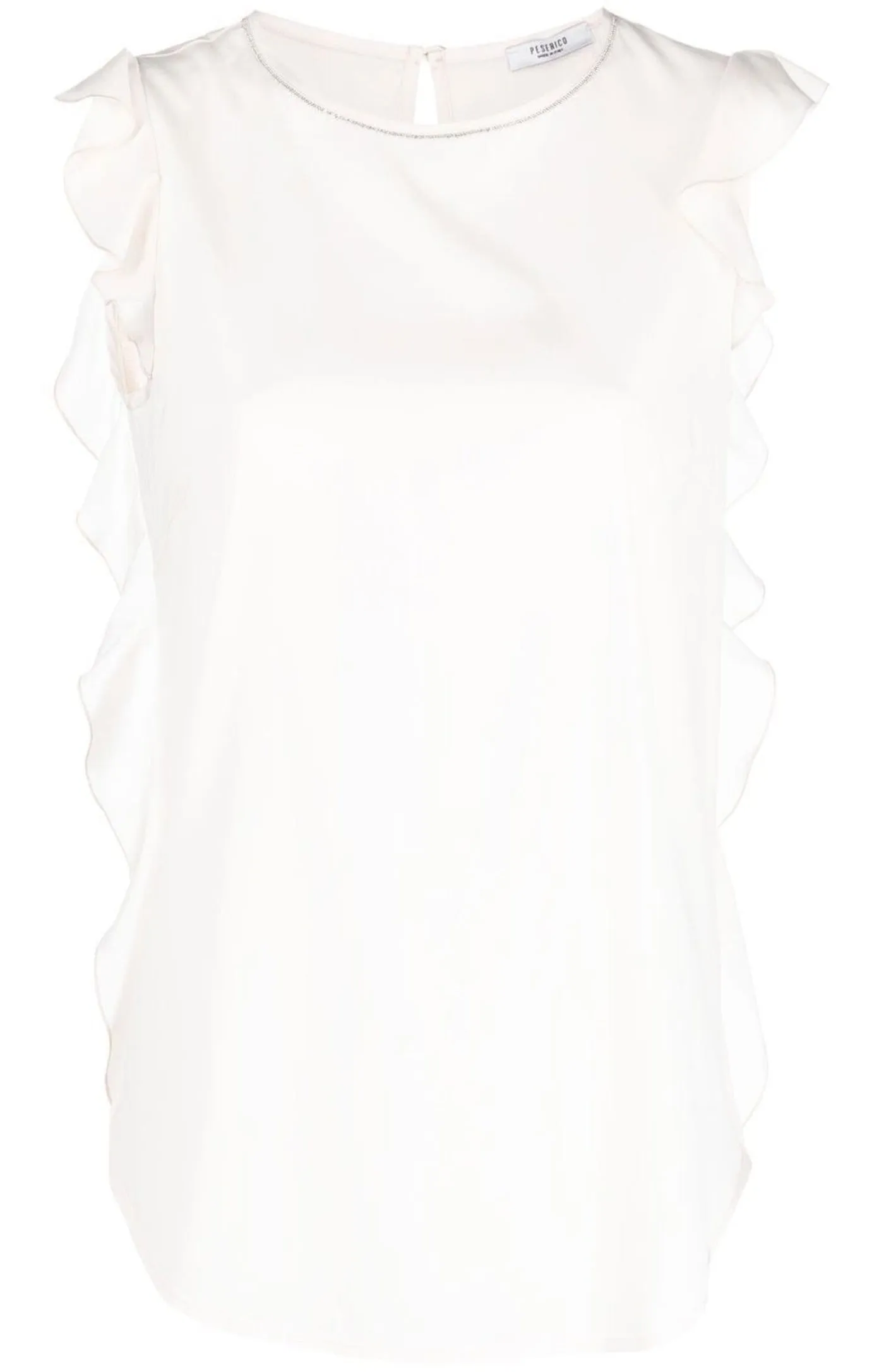 Ruffle-trim sleeveless blouse