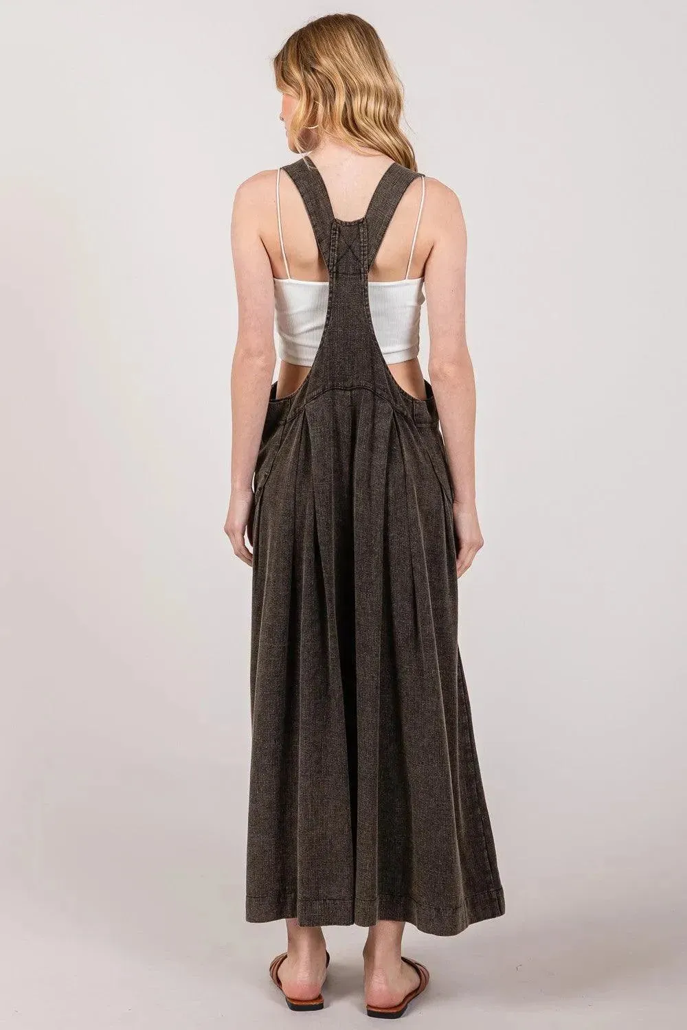 SAGE   FIG Chic Wide Strap Wide Leg Overalls