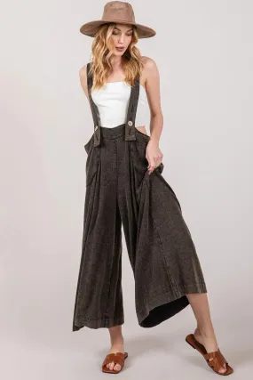 SAGE   FIG Chic Wide Strap Wide Leg Overalls