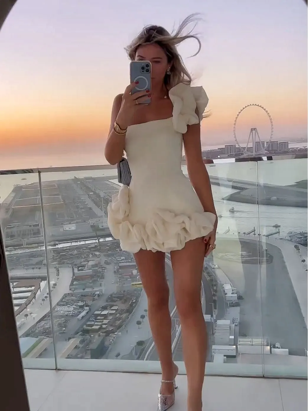 Sharon Flower Edge Mini Dress