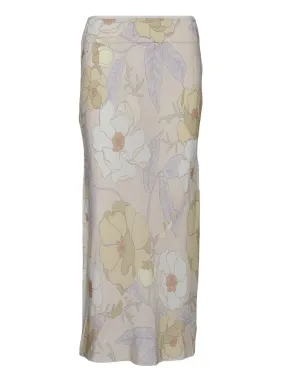 Silk Flow Print Skirt