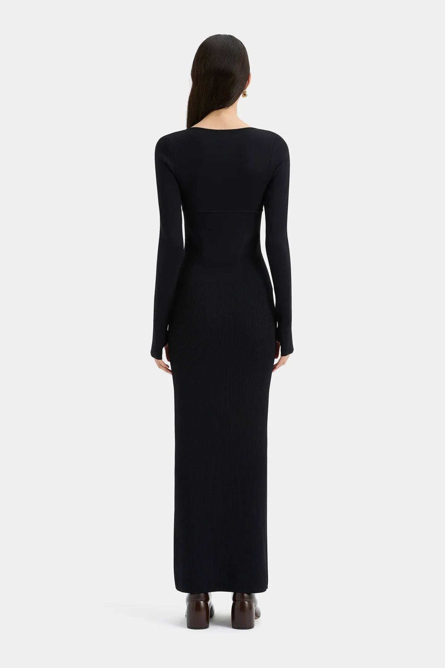 SIR the Label Helena Long Sleeve Maxi Dress - Black