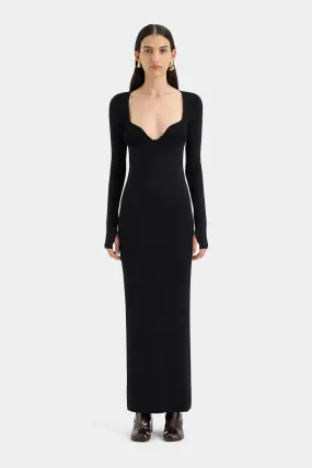 SIR the Label Helena Long Sleeve Maxi Dress - Black
