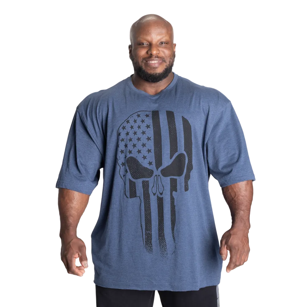Skull Division Iron Tee, Sky Blue Melange