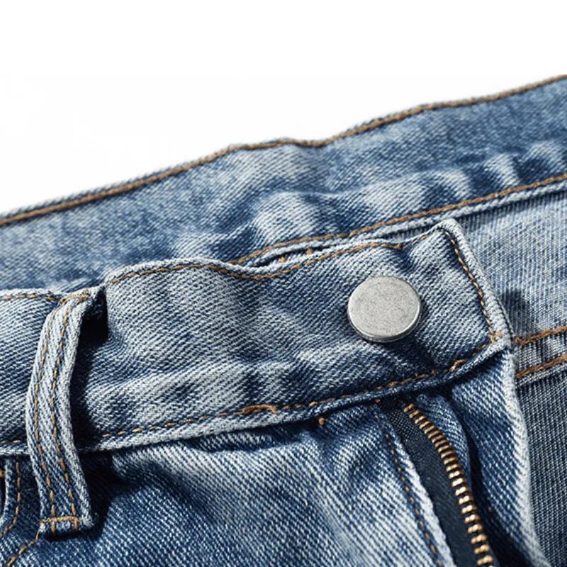 Street Hip Hop Ripped Stacked Jeans
