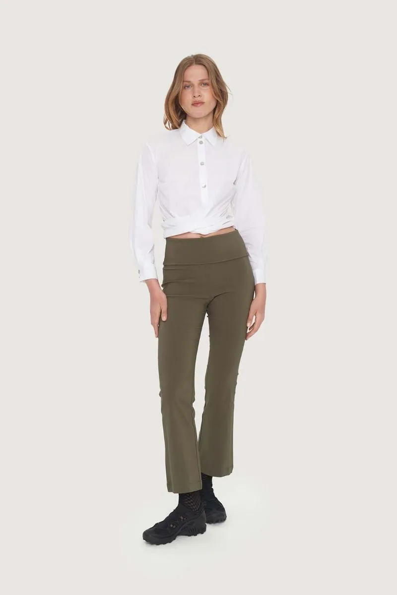 Stretch Long Flare Pant | Deep Forest