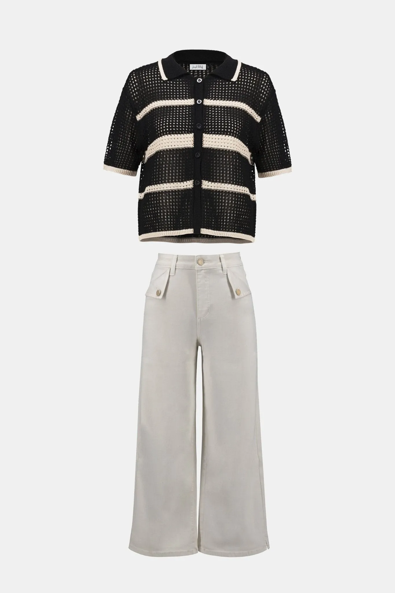 Sweater Knit Open Stitch Stripe Cover Up