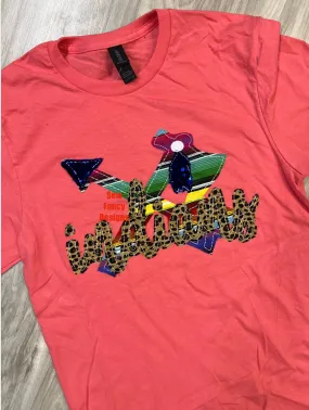 Tomahawk / Arrow Spirit Shirt - Leopard/Serape/Sequins