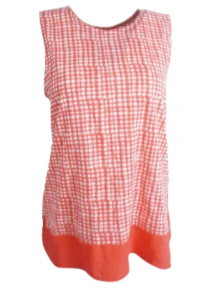 Tommy Hilfiger Women's Brielle Layered Look Printed Tank Top Red White Size XL