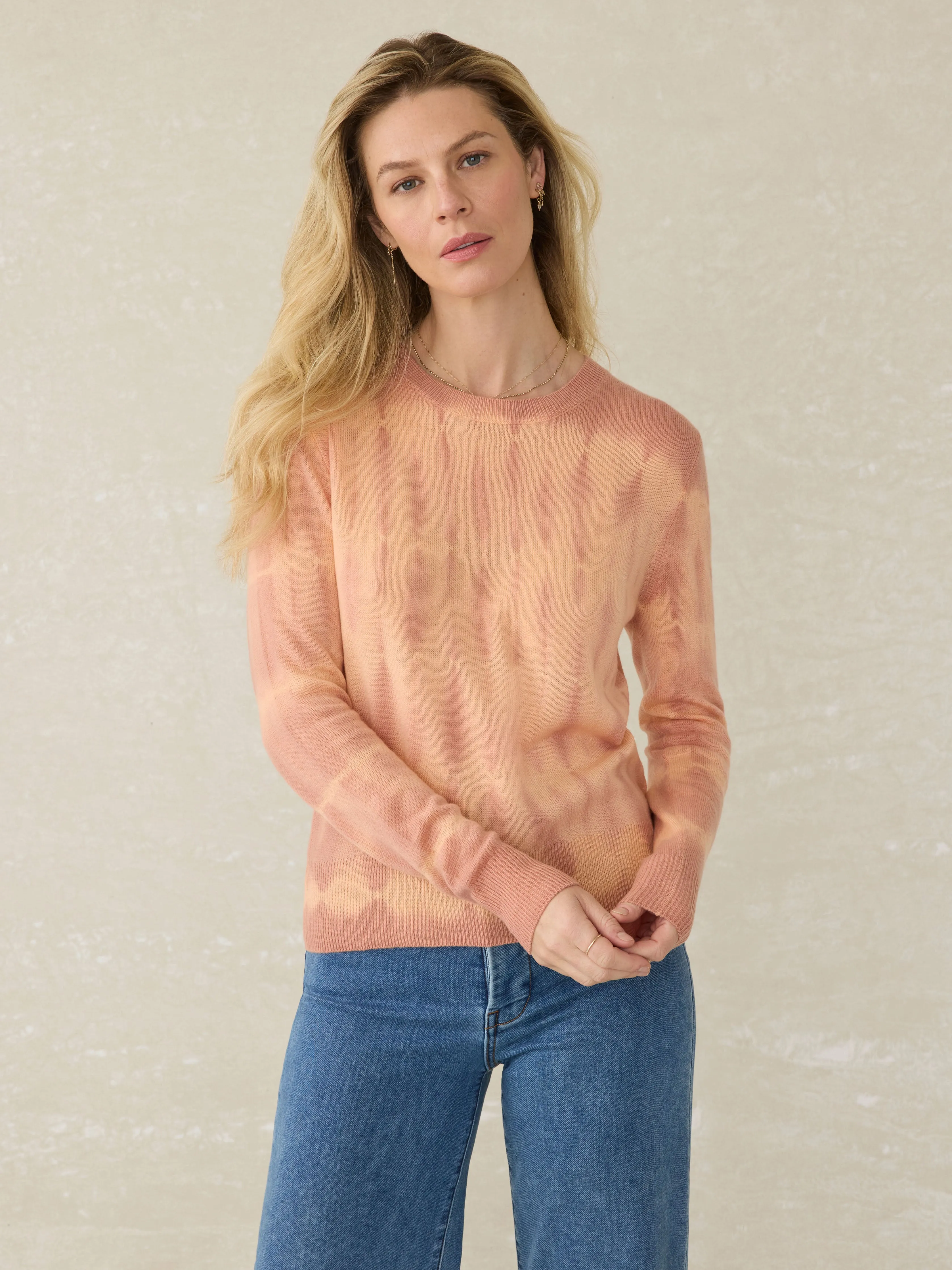 Tropical Cashmere Sweater - Red Rock Tie Dye