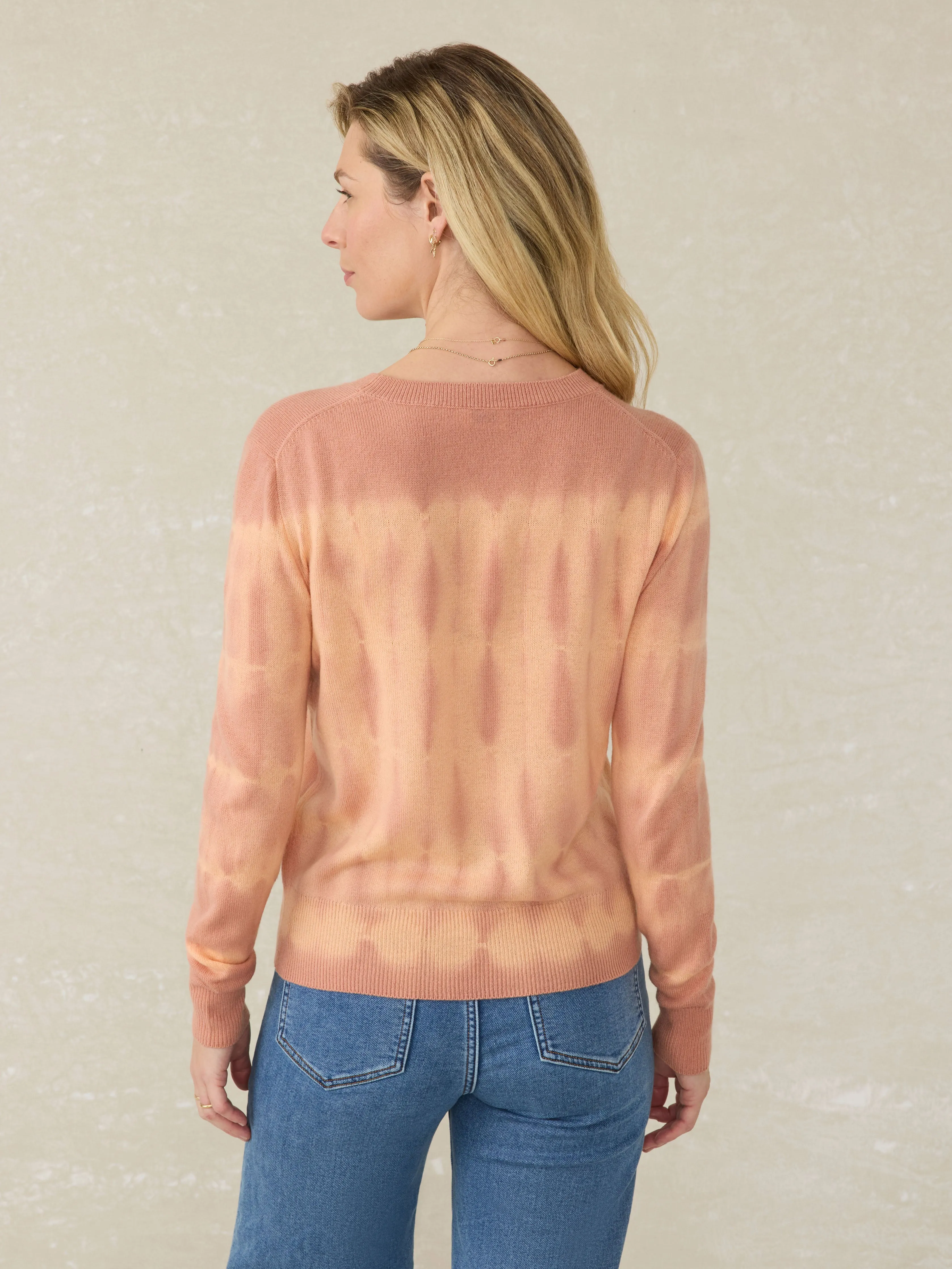 Tropical Cashmere Sweater - Red Rock Tie Dye