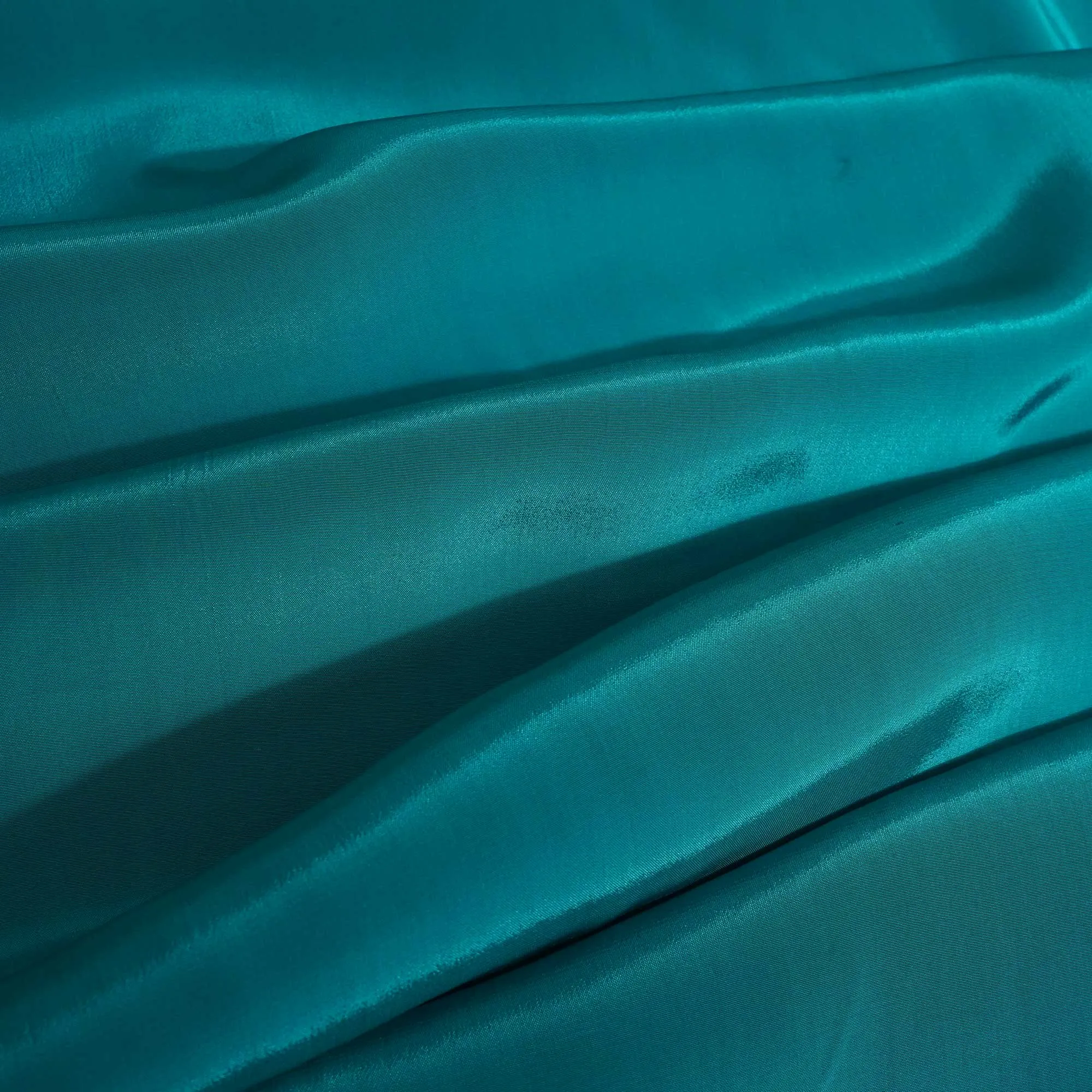 Turquoise Blue Solid Natural Crepe Fabric GT-24482